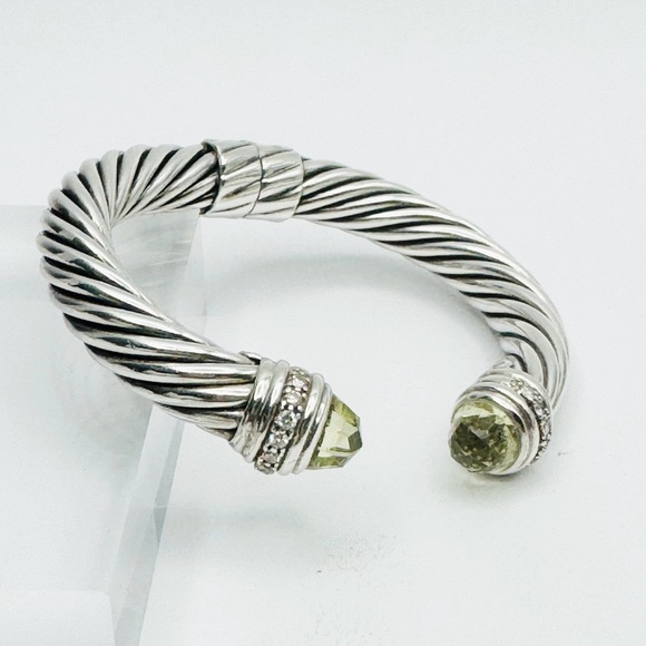 David Yurman 10mm Cable Bracelet With Lemon Citrine and Diamonds - Picture 1 of 11